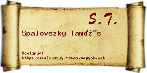 Spalovszky Tamás névjegykártya