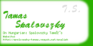 tamas spalovszky business card